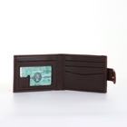 Портмоне мужское, на кнопке, коричневое - Фото 2