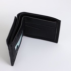 Портмоне мужское, с картхолдером, без застёжки, чёрное - Фото 5