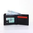Портмоне мужское, с картхолдером, без застёжки, чёрное - Фото 2