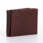 Портмоне мужское без застёжки, коричневое - Фото 7