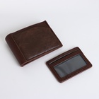 Портмоне мужское без застёжки, коричневое - Фото 4