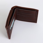 Портмоне мужское без застёжки, коричневое - Фото 5