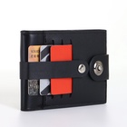 Портмоне мужское на магните, чёрное - Фото 2