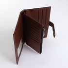 Портмоне мужское, на магните, три отделения, коричневое - Фото 3
