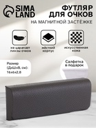 Футляр для очков на магните, размер 16×6×2.8 см, серый - Фото 1
