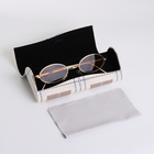 Футляр для очков на магните, в клетку, размер 16×6×3.3 см, бежевый - Фото 3