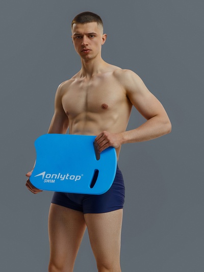Доска для плавания ONLYTOP, 44×28×3.3 см, цвет голубой