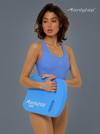 Доска для плавания ONLYTOP, 44×28×3.3 см, цвет голубой