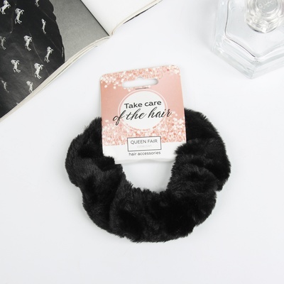 Резинка для волос QF «Орбита», нежность, 9 см, чёрная