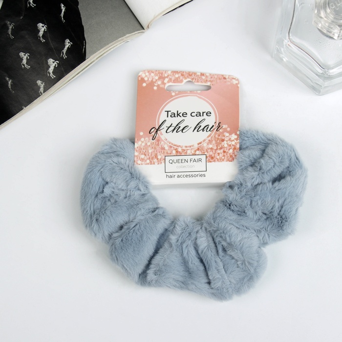 Резинка для волос QF «Орбита», нежность, 9 см, голубая - Фото 1