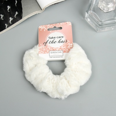 Резинка для волос QF «Орбита», нежность, 9 см, белая