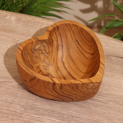 УЦЕНКА Салатник «Сердце», 20×20×9 см, тиковое дерево