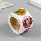 Наклейка бумага "Змейки новогодние" d=2,5 см 252 шт в рулоне (комплект 2 шт) - фото 25559139