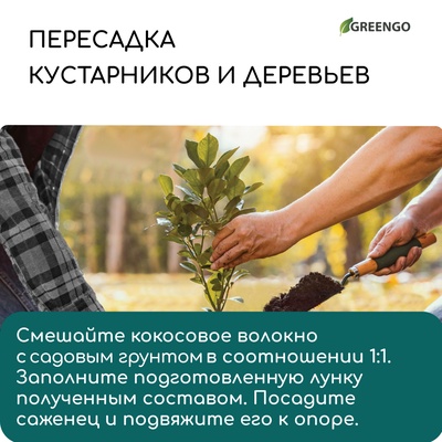 Волокно кокосовое, для мульчирования, 2 л, Greengo