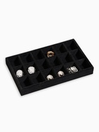 Подставка для украшений QF, 18 ячеек, флок, 21×12.3×2.5 см, чёрная - Фото 1