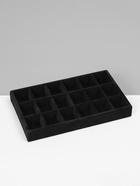Подставка для украшений QF, 18 ячеек, флок, 21×12.3×2.5 см, чёрная - Фото 4