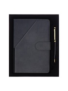 Ежедневник недатированный А5, 140 листов в клетку, кожзам, с ручкой, в подарочной коробке, серый - Фото 1