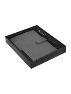 Ежедневник недатированный А5, 140 листов в клетку, кожзам, с ручкой, в подарочной коробке, серый - Фото 20