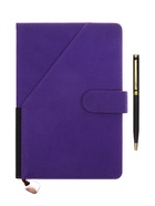 Ежедневник недатированный, А5, 140 листов, в клетку, кожзам, в подарочной коробке, фиолетовый - Фото 2