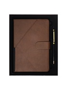 Ежедневник недатированный А5, 140 листов в клетку, кожзам, с ручкой, в подарочной коробке, коричневый - Фото 1