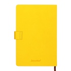 Ежедневник недатированный А5, с хлястиком, 140 листов, в клетку, кожзам, желтый 10536937