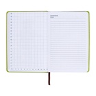 Ежедневник недатированный А5, с хлястиком, 140 листов, в клетку, кожзам, зеленый 10536938