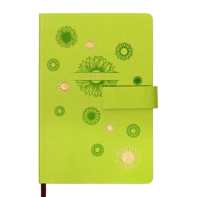 Ежедневник недатированный А5, с хлястиком, 140 листов, в клетку, кожзам, зеленый