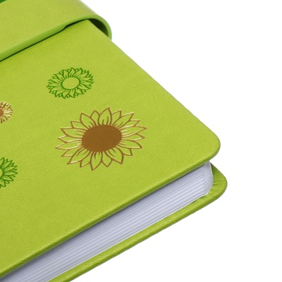 Ежедневник недатированный А5, с хлястиком, 140 листов, в клетку, кожзам, зеленый