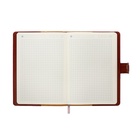 Ежедневник недатированный «Бизнес», А5, в клетку, с хлястиком, 128 листов, обложка кожзам, чёрный 10536954