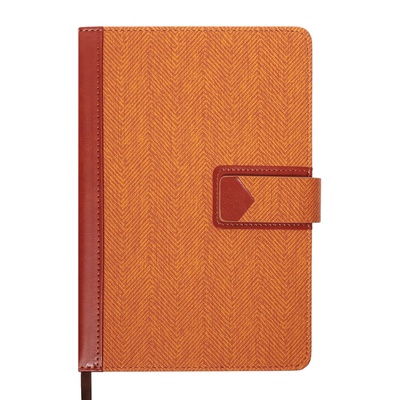 Ежедневник недатированный «Узоры», А5, в клетку, с хлястиком, 128 листов, обложка кожзам, коричневый