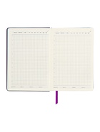 Ежедневник недатированный A5, 140 листов, искусственная кожа, на резинке, синий срез, фиолетовый - Фото 16