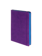 Ежедневник недатированный A5, 140 листов, искусственная кожа, на резинке, синий срез, фиолетовый - Фото 5