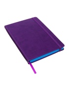Ежедневник недатированный A5, 140 листов, искусственная кожа, на резинке, синий срез, фиолетовый - Фото 8
