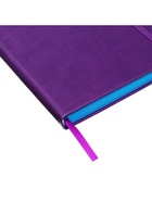 Ежедневник недатированный A5, 140 листов, искусственная кожа, на резинке, синий срез, фиолетовый - Фото 7