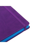 Ежедневник недатированный A5, 140 листов, искусственная кожа, на резинке, синий срез, фиолетовый - Фото 8