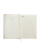 Ежедневник недатированный A5, 140 листов в клетку, на резинке, кожзам, бирюзовый срез, персиковый 10536972