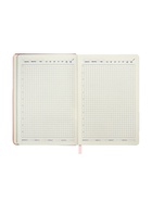 Ежедневник недатированный A5, 140 листов в клетку, на резинке, кожзам, бирюзовый срез, персиковый 10536972