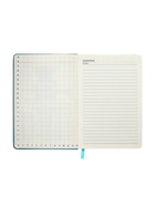 Ежедневник недатированный А5, 140 листов, искусственная кожа, на резинке, жёлтый срез, синий - Фото 15