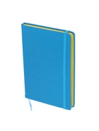 Ежедневник недатированный А5, 140 листов, искусственная кожа, на резинке, жёлтый срез, синий 10536973