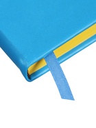 Ежедневник недатированный А5, 140 листов, искусственная кожа, на резинке, жёлтый срез, синий 10536973