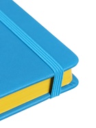 Ежедневник недатированный А5, 140 листов, искусственная кожа, на резинке, жёлтый срез, синий - Фото 22