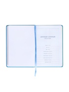 Ежедневник недатированный А5, 140 листов, искусственная кожа, на резинке, жёлтый срез, синий - Фото 23