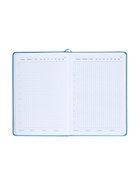 Ежедневник недатированный А5, 140 листов, искусственная кожа, на резинке, жёлтый срез, синий 10536973