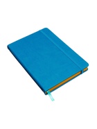 Ежедневник недатированный А5, 140 листов, искусственная кожа, на резинке, жёлтый срез, синий - Фото 8
