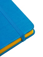 Ежедневник недатированный А5, 140 листов, искусственная кожа, на резинке, жёлтый срез, синий - Фото 10