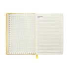 Ежедневник недатированный A5, 140 л, клетка, кожзам, на резинке, черный срез, Желтый - Фото 11