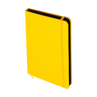 Ежедневник недатированный A5, 140 л, клетка, кожзам, на резинке, черный срез, Желтый - Фото 2