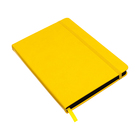 Ежедневник недатированный A5, 140 л, клетка, кожзам, на резинке, черный срез, Желтый - Фото 4