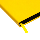 Ежедневник недатированный A5, 140 л, клетка, кожзам, на резинке, черный срез, Желтый - Фото 5