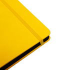 Ежедневник недатированный A5, 140 л, клетка, кожзам, на резинке, черный срез, Желтый - Фото 6